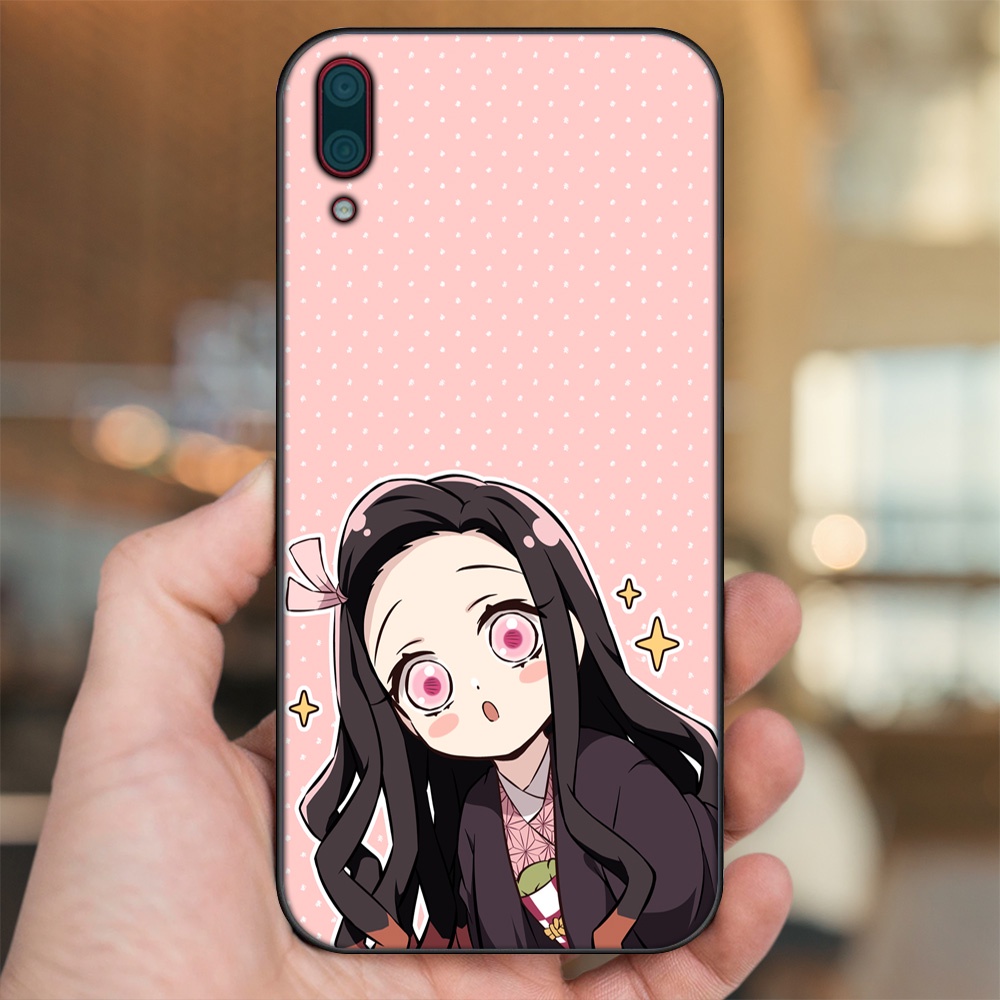 Ốp lưng Huawei Y7 Pro 2019 viền đen in hình Nezuko Kimetsu no Yaiba