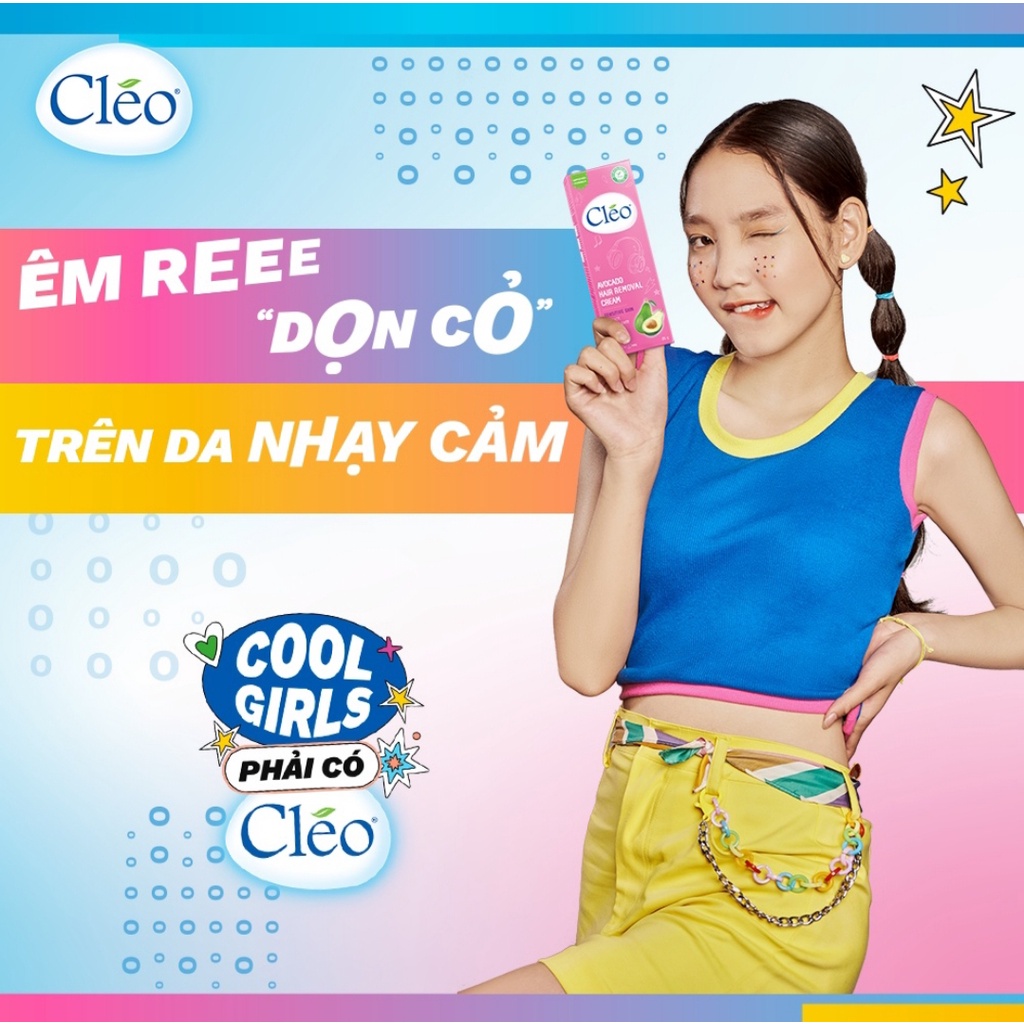 Combo kem tẩy lông Cléo Cho da nhạy cảm 50gr + Gel dưỡng da sau tẩy lông Cléo làm dịu da tức thì và dưỡng da ẩm mượt