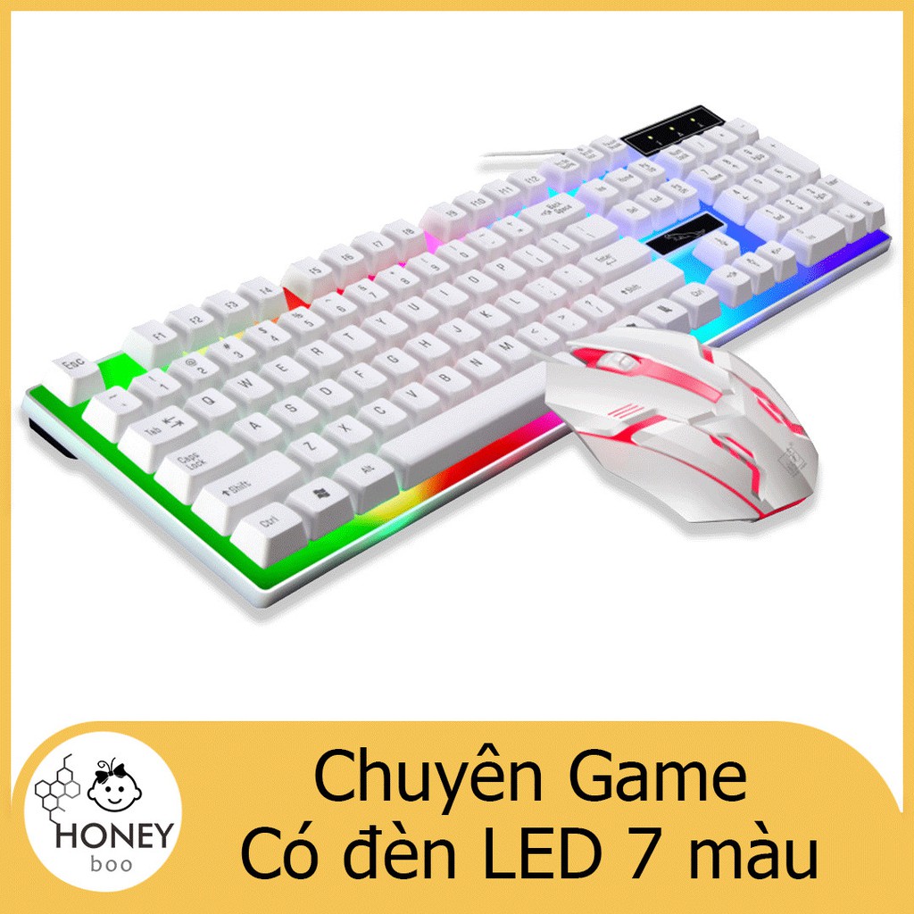 【KB-MOSSET】Bàn phím giả cơ tặng kèm chuột, có đèn LED 7 màu | BigBuy360 - bigbuy360.vn