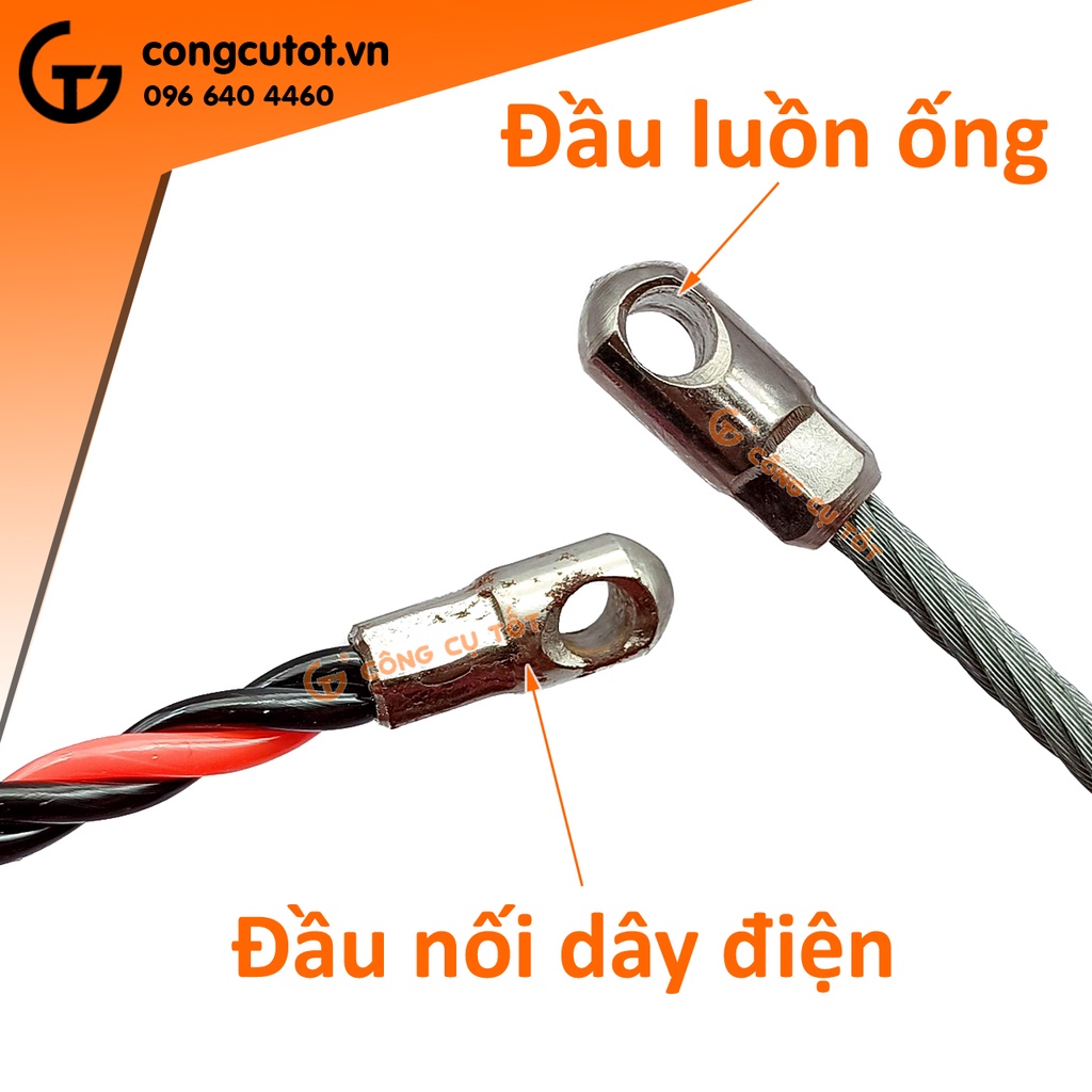 Dây mồi bện 3 lõi cáp Ø5.5mm cực khỏe vằn đỏ đen dài 25m