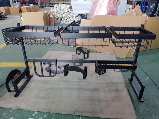 KỆ CHÉN ĐĨA đa năng 85-95cm tiện lợi kèm ống đũa giá thớt tiện dụng THÉP SƠN TĨNH ĐIỆN CHỐNG RỈ