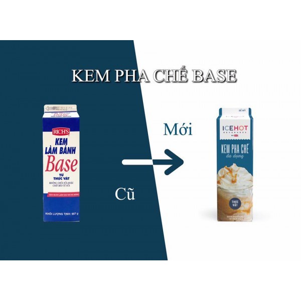 Kem topping base Rich hộp 907g