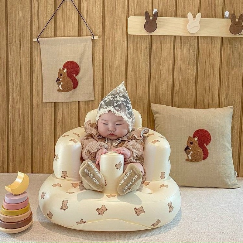 Ghế Hơi Tập Ngồi, Ăn Dặm Cho Bé Cao Cấp Phong Cách Hàn Quốc Dành Cho Bé 4m+