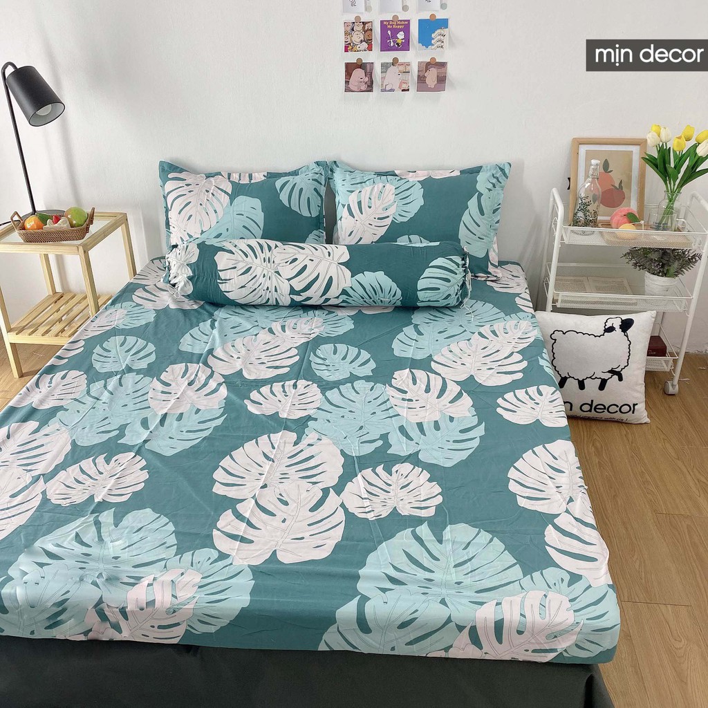 [Mã LIFEXANH03 giảm 10% đơn 500K] Bộ ga gối cotton 3D mềm mại MỊN DECOR nhiều mẫu mã đa dạng