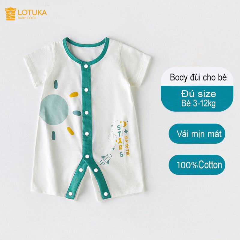 ￼[VẢI SỢI TRE] Body cho bé cộc tay chất Cotton 100% mẫu quần áo sơ sinh