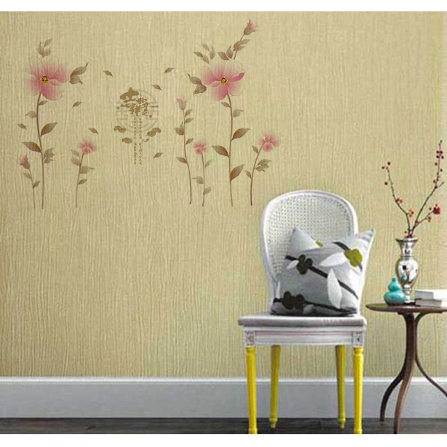 Decal trang trí Hoa Tím Nhạt cổ trang