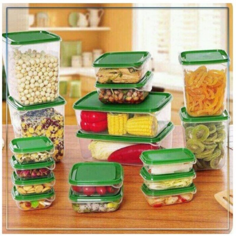 Bộ Hộp 17 Món - Set 17 Hộp Nhựa Cao Cấp Đựng Thực Phẩm Bảo Quản Tủ Lạnh