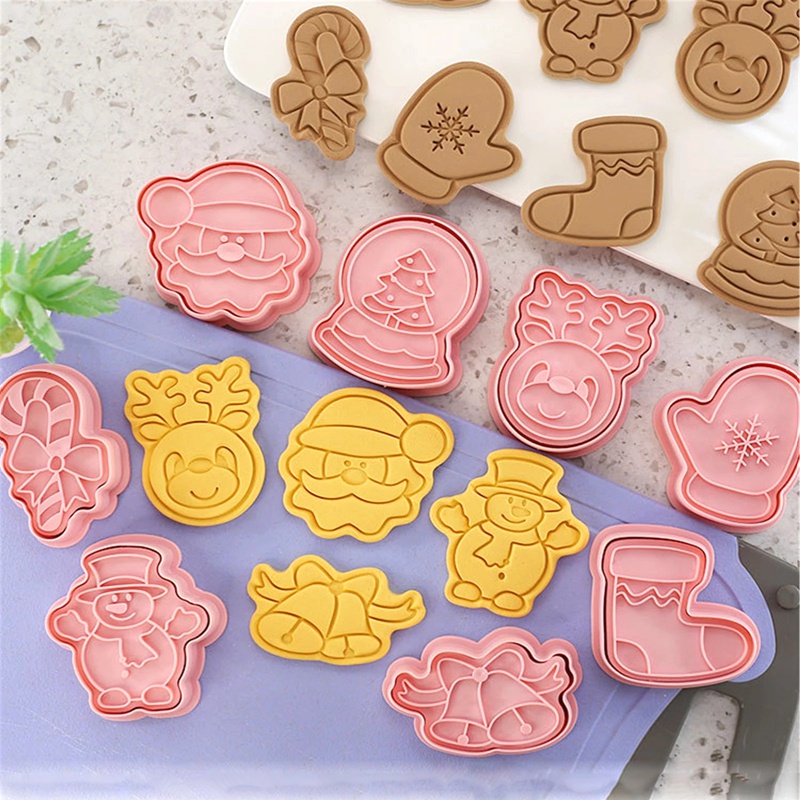 Set 8 khuôn làm bánh quy bằng nhựa ABS kiểu dáng hoạt hình dễ thương