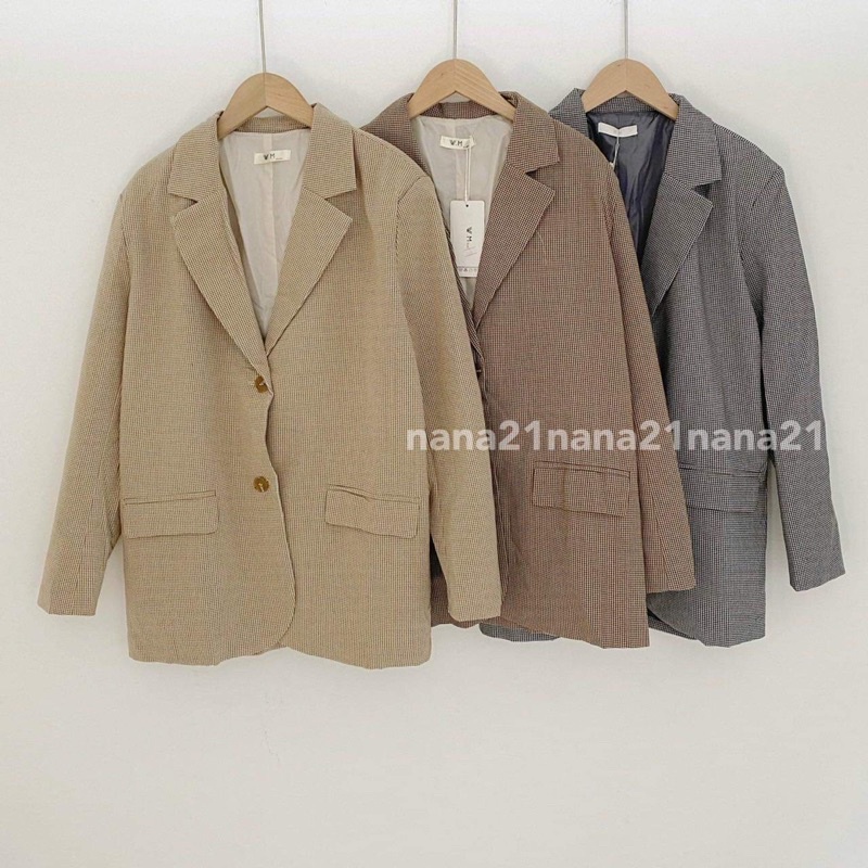 Áo blazer kẻ hàn quốc