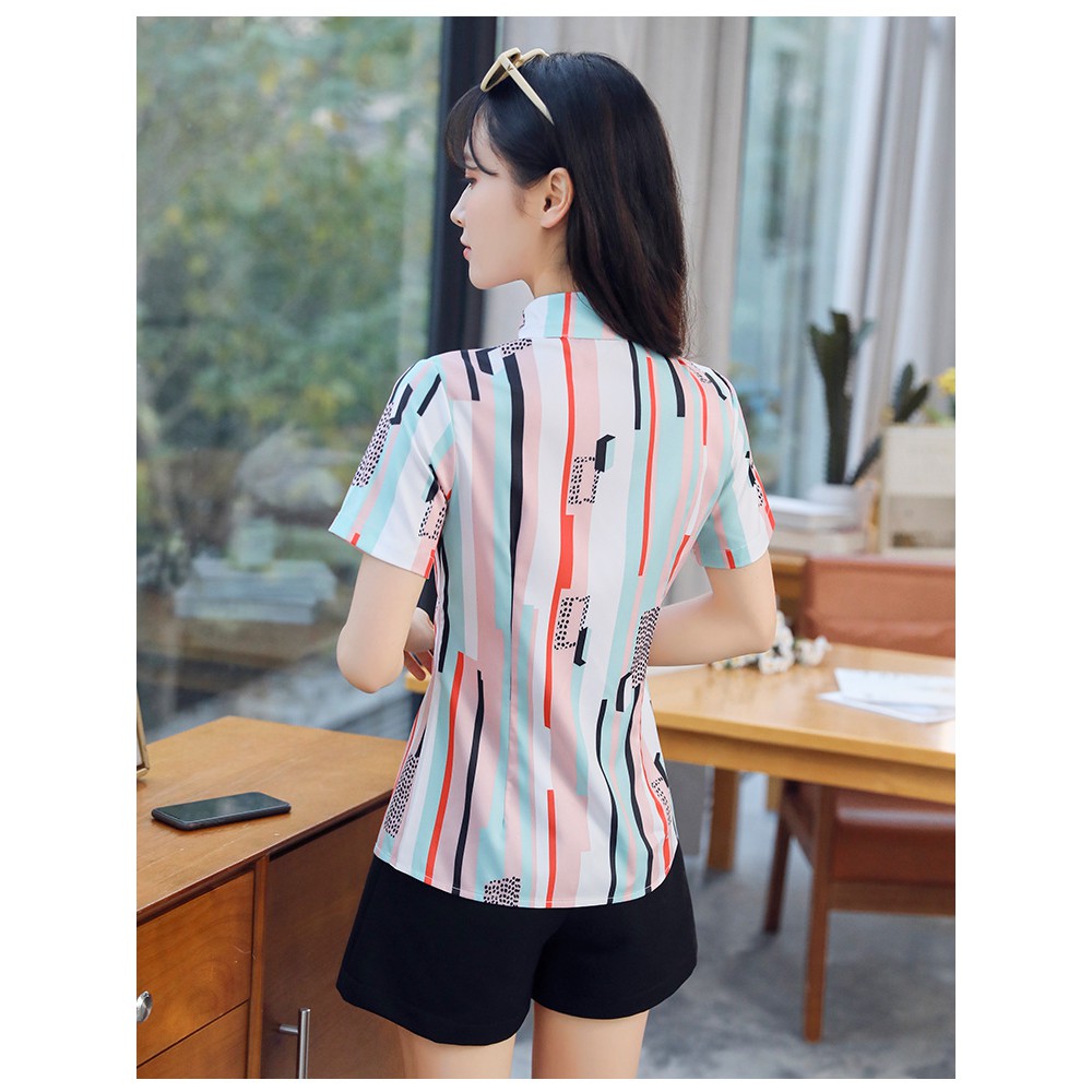 Sơ mi công sở cổ sơ mi, ngắn tay kẻ sọc màu trẻ trung SM41