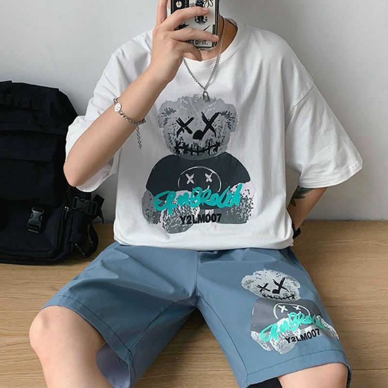 Bộ quần áo thun cotton unisex nam nữ mặc hè siêu mát tặng kèm khẩu trang có video