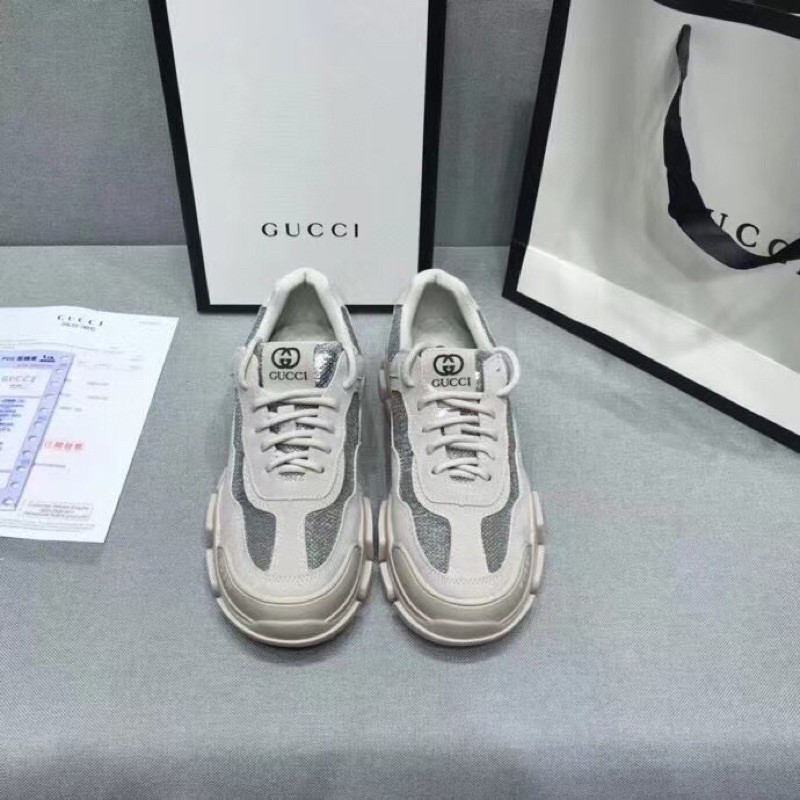 giày nữ đế ngoài bằng cao su nguyên bản chống mài mòn Đế ngoài cao khoảng 3Cm Đế trên siêu ôm chân gucci GC GG