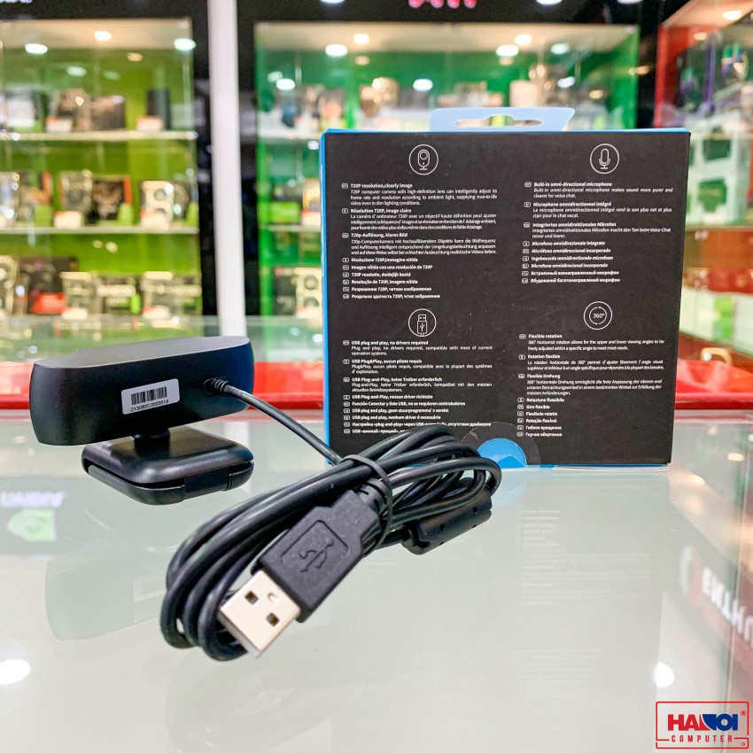 Webcam Rapoo C200 HD 720P - [Chính hãng] Tích hợp mic chung cổng USB, 2 mic lọc ồn, Góc quay rộng - bảo hành 12 tháng | BigBuy360 - bigbuy360.vn