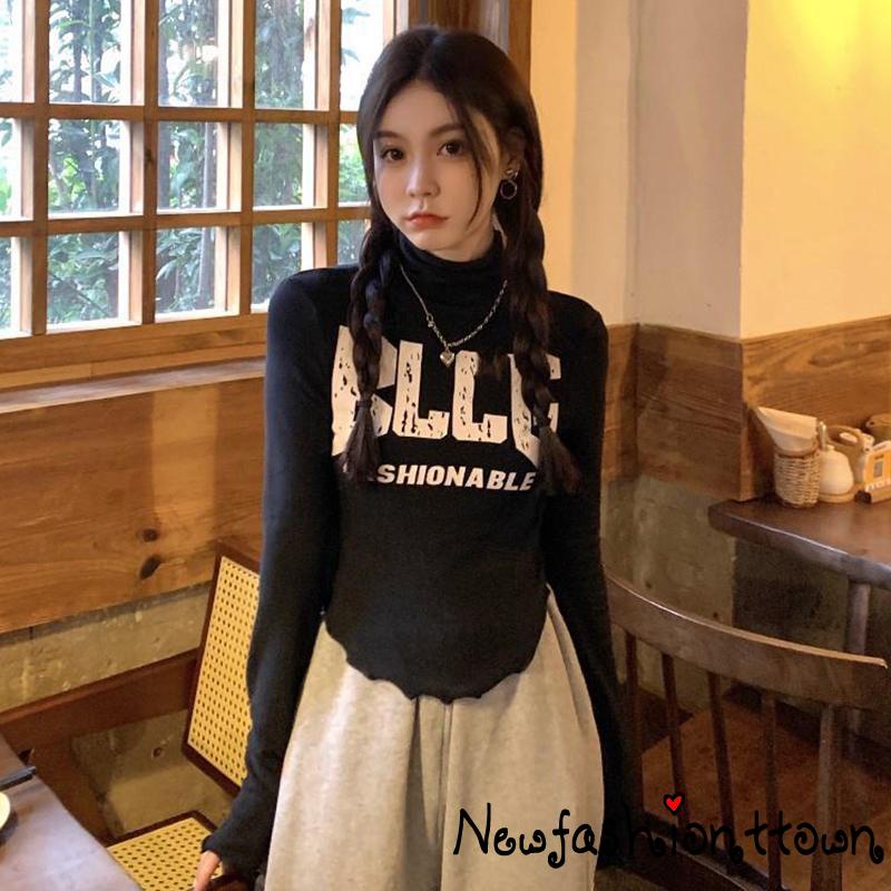 Áo Thun Tay Dài In Chữ Thời Trang Dành Cho Nữ