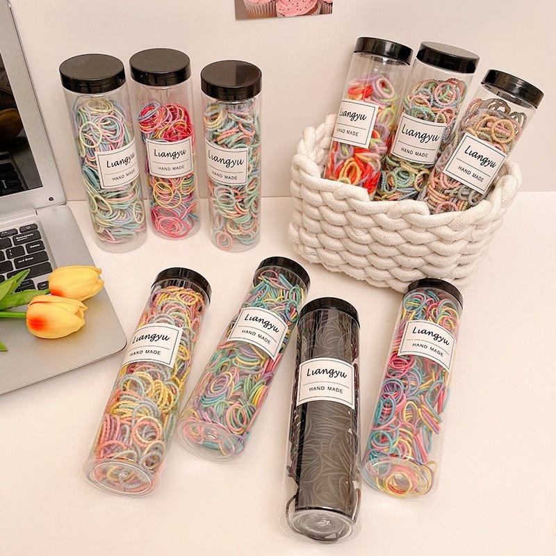 Set 300 Dây Thun Buộc Tóc Dùng Một Lần Thời Trang Hàn Quốc Đơn Giản Không Làm Tổn Thương Tóc