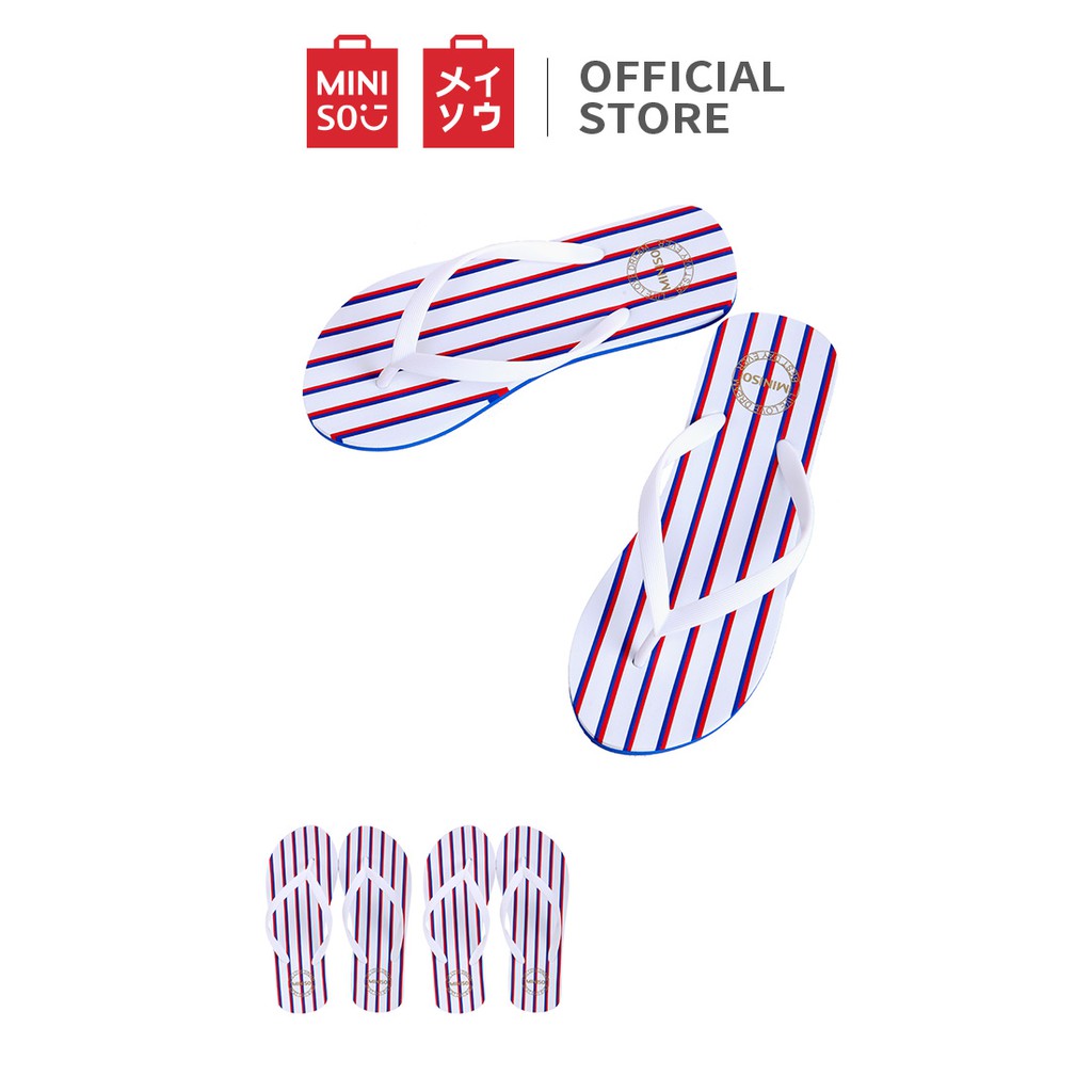 size 36/37 Dép xỏ ngón nữ Miniso sọc - Hàng chính hãng