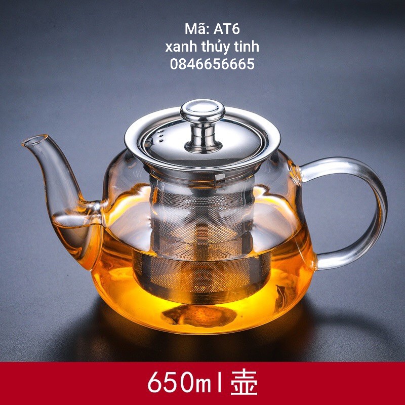 Ấm thuỷ tinh lõi inox 650ml - AT6