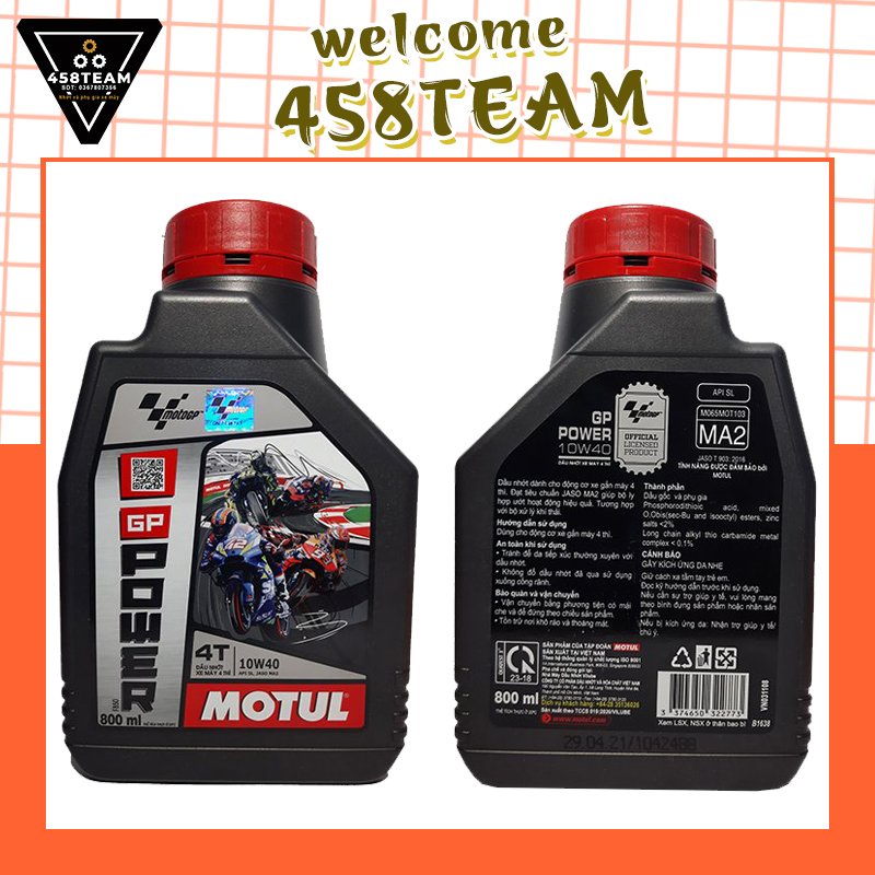 Dầu nhớt xe số [cao cấp] MOTUL GP POWER 4T 10W40 0.8L