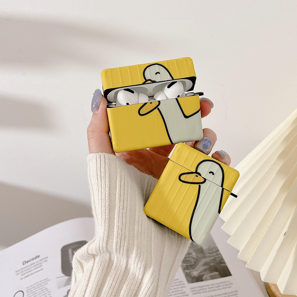 Vỏ Bảo Vệ Hộp Sạc Tai Nghe Airpods 3 Pro 2 3 Họa Tiết Hoạt Hình Dấu Hỏi Và Vịt Dễ Thương Ốp