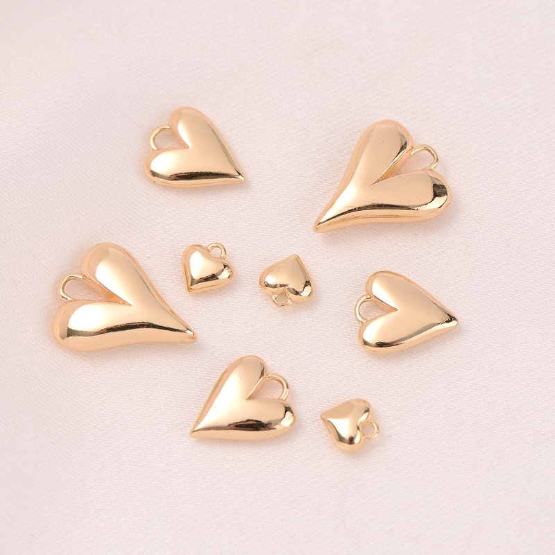 Mặt Dây Chuyền Bằng Đồng 14K Hình Trái Tim Nhiều Màu Sắc