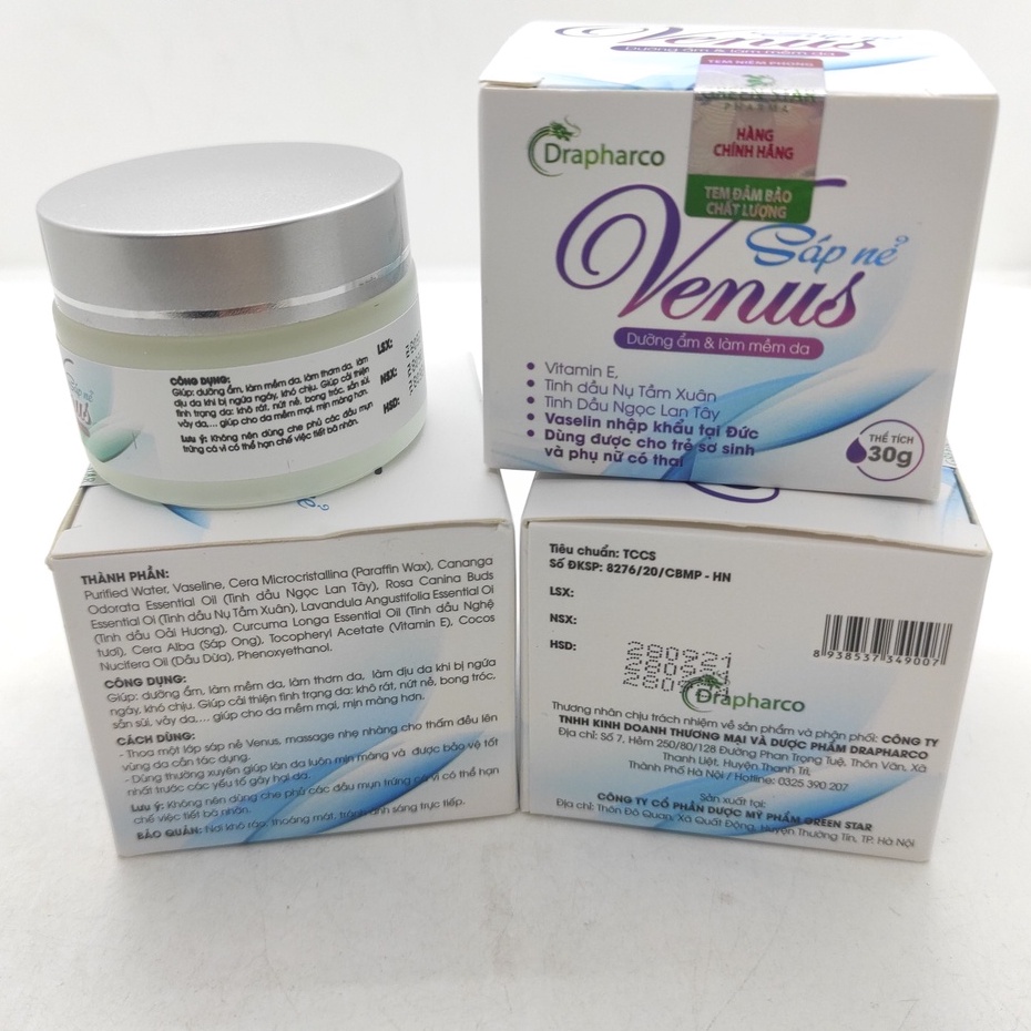 [Chính Hãng] Sáp Nẻ Venus Dưỡng Ẩm và Làm Mềm Mịn Da - Lọ 30g