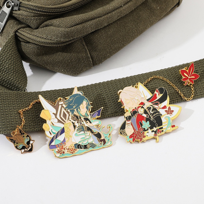 Ghim Cài Áo Bằng Kim Loại Hình Game Genshin Impact Zhongli Xiao Keqing