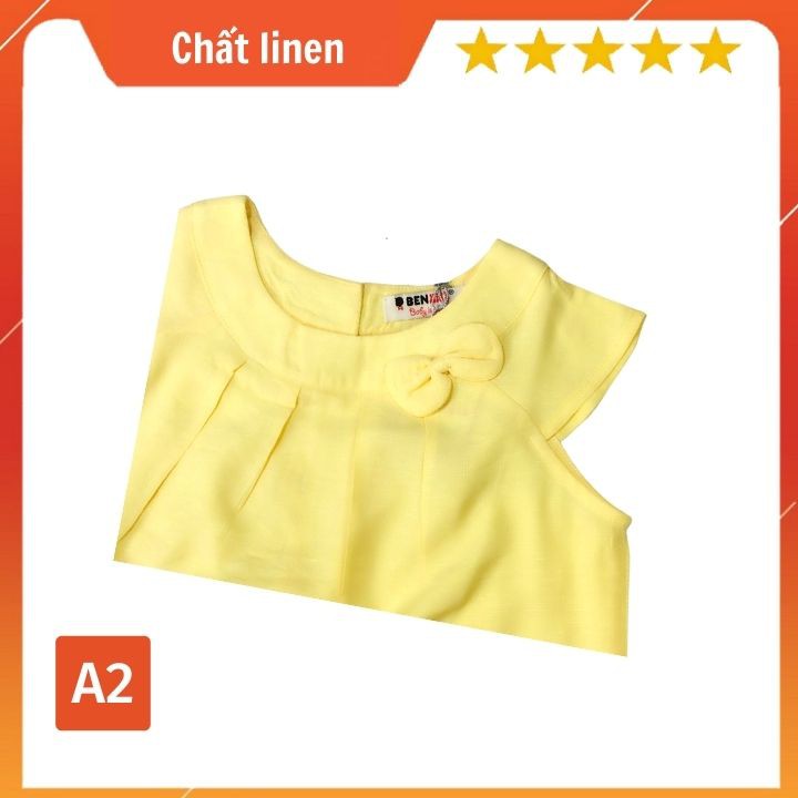 Áo bé gái kiểu thêu hoa 16-19kg. Chất vải linen - thoáng mát - Tomchuakids.