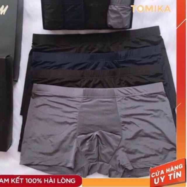 Hộp 4 Quần sịp đúc lạnh  Boxer, Sip Đùi Thun Lạnh Cao Cấp Kháng Khuẩn Ngăn Mùi Dành Cho Nam