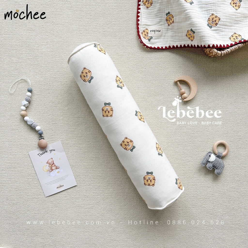Gối ôm Mochee vải xô Muslin mềm mại giúp bé ngủ ngon – Lebebee