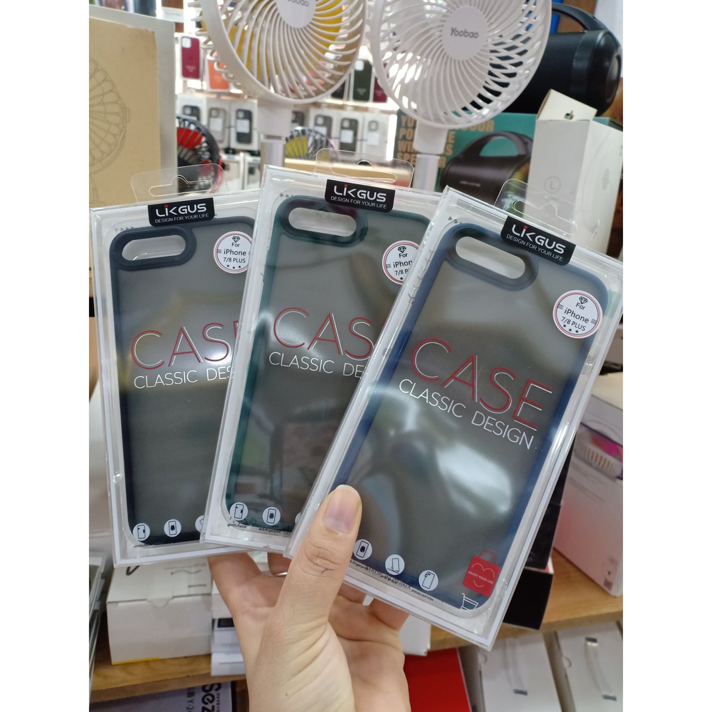 Ốp lưng likgus nhám chống Vân tay iPhone 7 Plus/ 8 Plus Chính hãng chống sốc