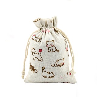 Túi vải bố mềm có dây rút họa tiết mèo con dễ thương TVB01 - dorami