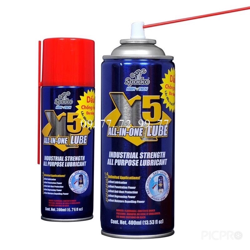 Chai xịt chống rỉ sét, bôi trơn X5 - Nhập ThaiLan