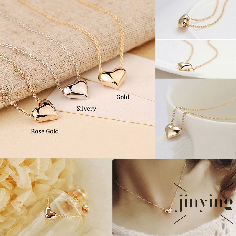 GETNOIVAS ❤S Wind Fashion Women Alloy Love Heart Pendant Necklaces Charm Necklace Jewelry Gifts