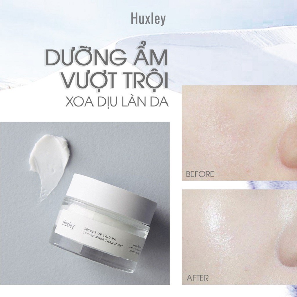 [Mã COSGLORIAT4 -8% đơn 250K] Kem Dưỡng Ẩm Tối Ưu Chiết Xuất Xương Rồng Huxley Cream; More Than Moist 50ml