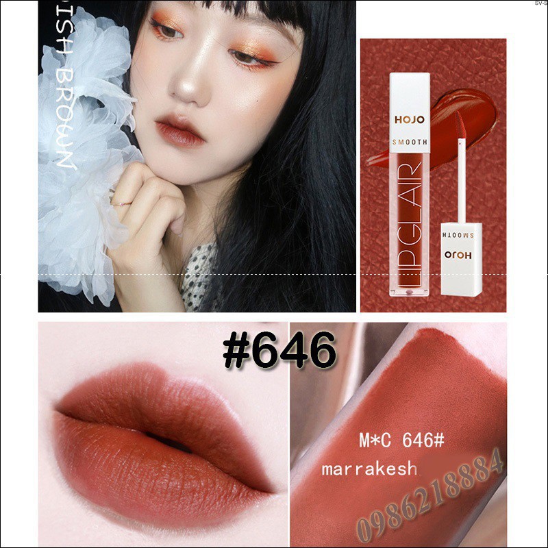 [Sale] Son Lì HoJo Sand Glitter Matte Lipstick đính đá lấp lánh Màu 646 : Đỏ Nâu nội địa Trung