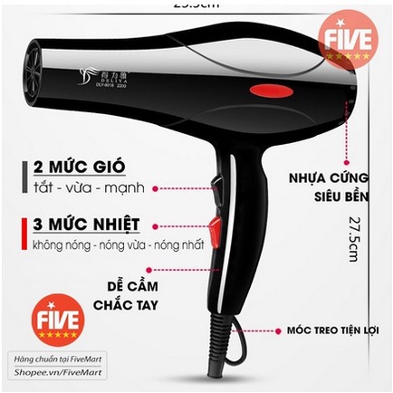 Máy Sấy Tóc Chuẩn Salon Công Xuất Cực Lớn HDA Công Nghệ Mới Không Gây Khô Tóc -0003samsam