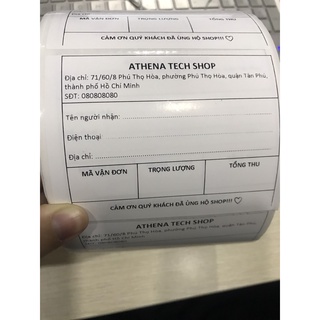 300 tem hóa đơn in sẵn theo yêu cầu dùng dán mã code cho các shop