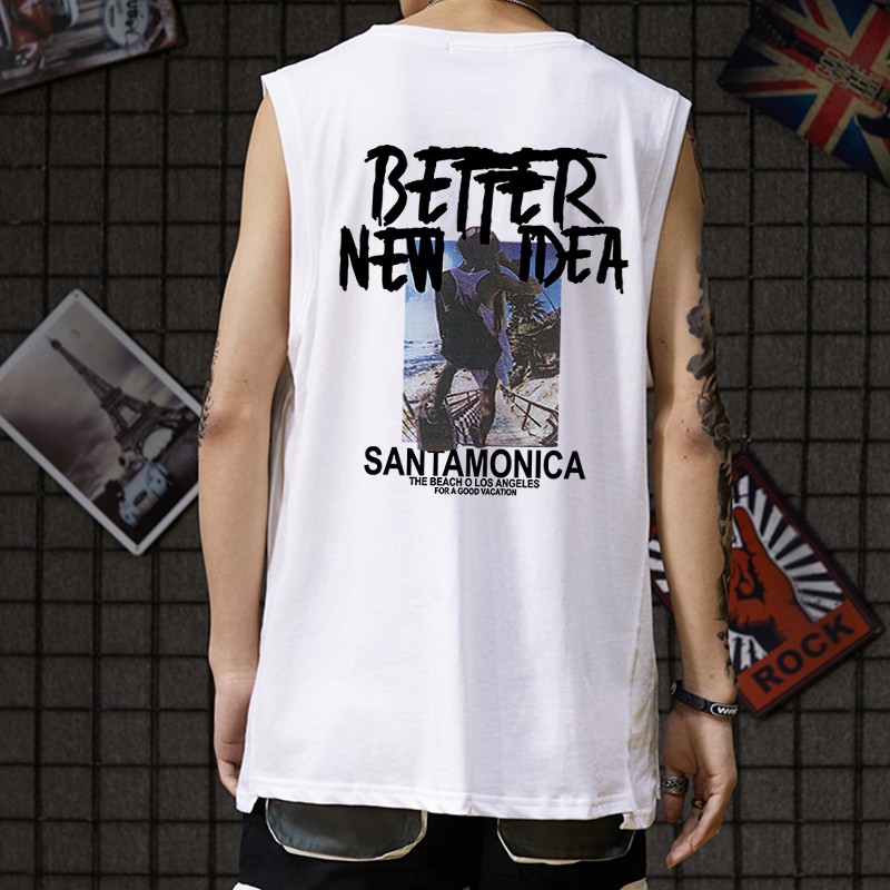 Áo Ba Lỗ Nam In Hình Phong Cách Âu Mỹ Size M-3Xl