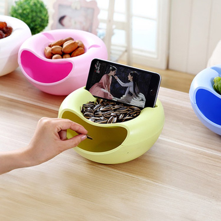 Hộp Đựng Đồ Ăn Vặt 2 Ngăn Tiện Dụng Sạch Sẽ