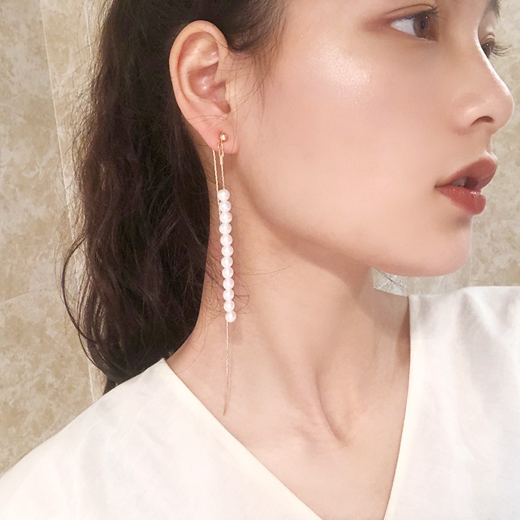 Đôi Khuyên Tai Dài Tua Rua Thời Trang Nhật Hàn