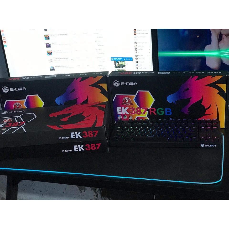 Bàn phím cơ E-DRA EK387 RGB (3 loại switch) | BigBuy360 - bigbuy360.vn