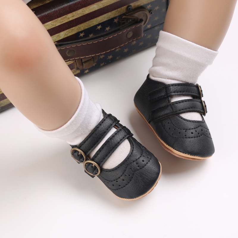 Giày Da PU Mềm Mại Chống Trượt Cho Bé Sơ Sinh Từ 0-18 Tháng Tuổi