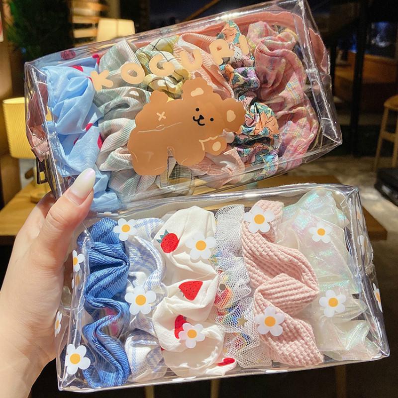 Set Scrunchies / Dây Buộc Tóc Nhiều Màu Sắc Phong Cách Hàn Quốc Thời Trang Cho Phái Nữ Dễ Thương