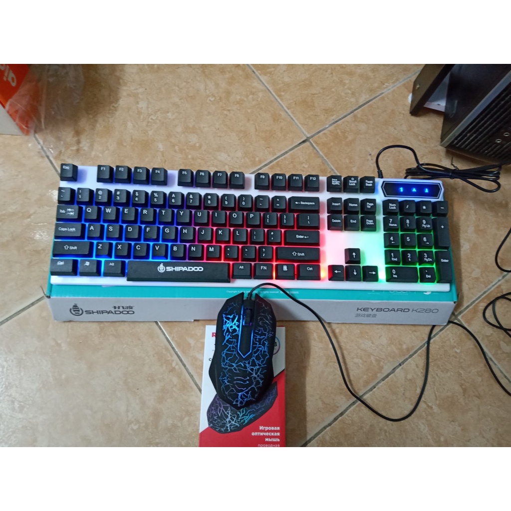Combo bàn phím chuột giả cơ chơi game cổng USB Zornwee Shipado  siêu nhạy led siêu đẹp TTBO's