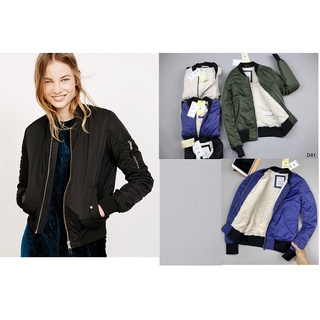 [XẢ HÀNG XUẤT HÀN] Áo khoác bomber lót lông cừu nữ xuất Hàn Quốc