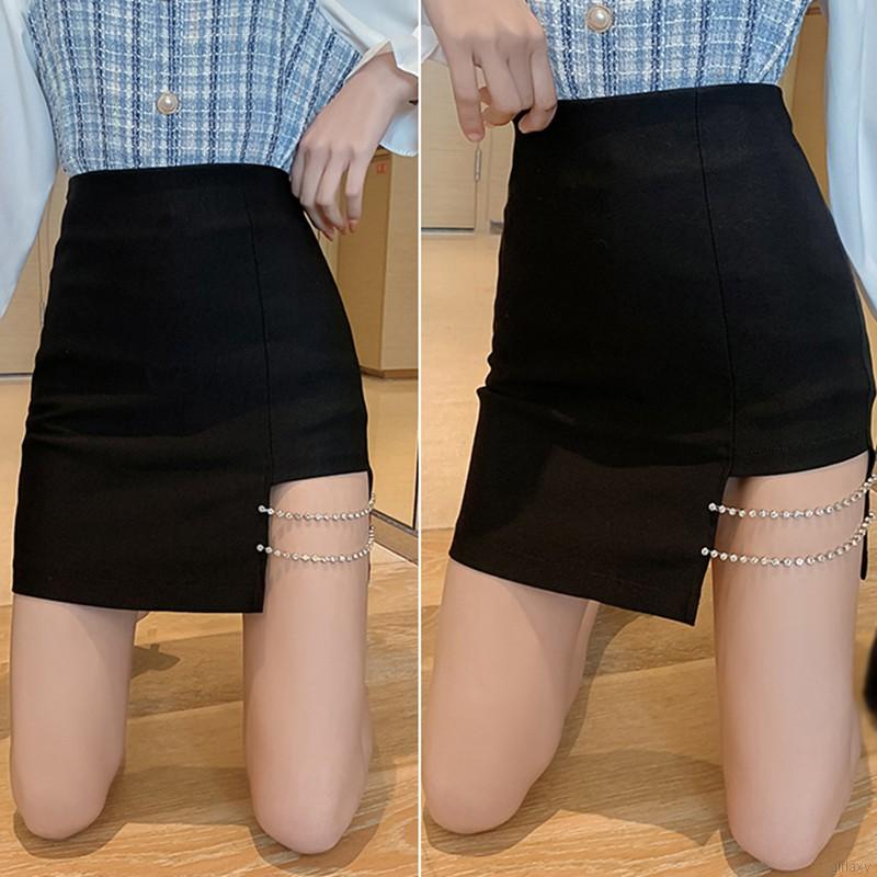 Chân váy lưng cao thiết kế phối dây xinh xắn thời trang cho nữ