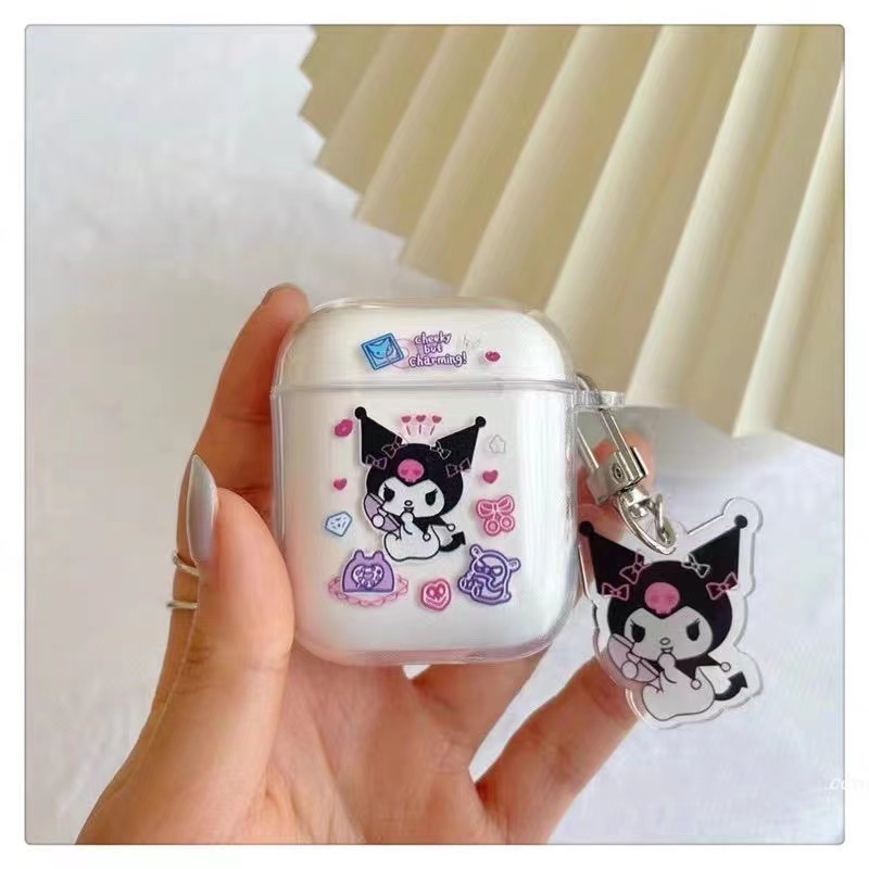 Tai Nghe Nhét Trong Không Dây Bluetooth 5.0 Kuromi i12 Dễ Thương Kèm Hộp Đựng Bằng Silicone Cho iOS Android