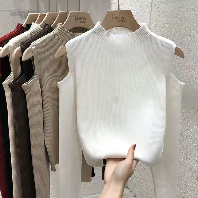 áo len tăm nữ tay dài cổ lọ 3 phân khoét vai BASIC mềm mịn cao cấp LICA - A19