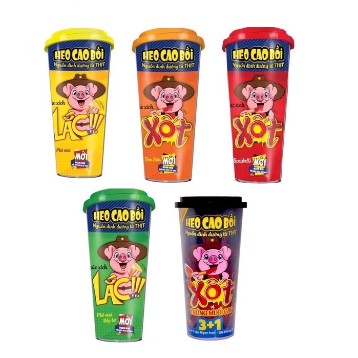 Lốc 5 ly xúc xích lắc heo cao bồi