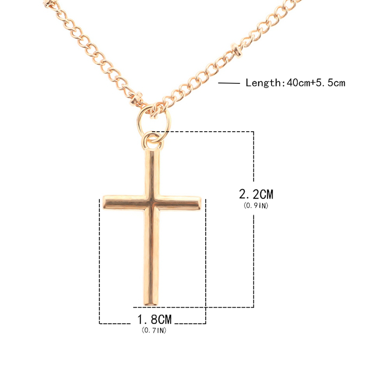 flowersqueen Dây chuyền mặt hình chữ thập đơn giản dành cho nữ